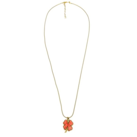 Chanel Clover Gold Chain Pendant Necklace - Picture 1 of 3